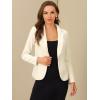 imageAllegra K Womens Halloween Christmas Office Coat Solid Shawl Collar 1 Button Velvet BlazerBeige White