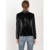 imageAllegra K Womens Halloween Christmas Office Coat Solid Shawl Collar 1 Button Velvet BlazerBlack