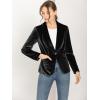 imageAllegra K Womens Halloween Christmas Office Coat Solid Shawl Collar 1 Button Velvet BlazerBlack
