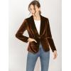 imageAllegra K Womens Halloween Christmas Office Coat Solid Shawl Collar 1 Button Velvet BlazerBrown