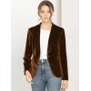 imageAllegra K Womens Halloween Christmas Office Coat Solid Shawl Collar 1 Button Velvet BlazerBrown