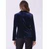 imageAllegra K Womens Halloween Christmas Office Coat Solid Shawl Collar 1 Button Velvet BlazerDark Blue