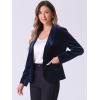 imageAllegra K Womens Halloween Christmas Office Coat Solid Shawl Collar 1 Button Velvet BlazerDark Blue