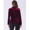 imageAllegra K Womens Halloween Christmas Office Coat Solid Shawl Collar 1 Button Velvet BlazerDark Red