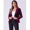 imageAllegra K Womens Halloween Christmas Office Coat Solid Shawl Collar 1 Button Velvet BlazerDark Red