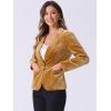 imageAllegra K Womens Halloween Christmas Office Coat Solid Shawl Collar 1 Button Velvet BlazerDark Yellow