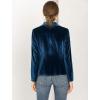 imageAllegra K Womens Halloween Christmas Office Coat Solid Shawl Collar 1 Button Velvet BlazerDeep Blue