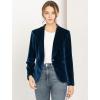 imageAllegra K Womens Halloween Christmas Office Coat Solid Shawl Collar 1 Button Velvet BlazerDeep Blue