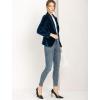imageAllegra K Womens Halloween Christmas Office Coat Solid Shawl Collar 1 Button Velvet BlazerDeep Blue