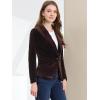 imageAllegra K Womens Halloween Christmas Office Coat Solid Shawl Collar 1 Button Velvet BlazerDeep Brown