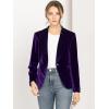 imageAllegra K Womens Halloween Christmas Office Coat Solid Shawl Collar 1 Button Velvet BlazerDeep Purple