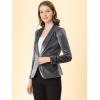 imageAllegra K Womens Halloween Christmas Office Coat Solid Shawl Collar 1 Button Velvet BlazerGray