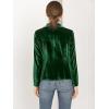 imageAllegra K Womens Halloween Christmas Office Coat Solid Shawl Collar 1 Button Velvet BlazerGreen