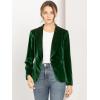 imageAllegra K Womens Halloween Christmas Office Coat Solid Shawl Collar 1 Button Velvet BlazerGreen