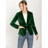 imageAllegra K Womens Halloween Christmas Office Coat Solid Shawl Collar 1 Button Velvet BlazerGreen