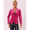 imageAllegra K Womens Halloween Christmas Office Coat Solid Shawl Collar 1 Button Velvet BlazerHot Pink