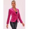 imageAllegra K Womens Halloween Christmas Office Coat Solid Shawl Collar 1 Button Velvet BlazerHot Pink