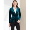 imageAllegra K Womens Halloween Christmas Office Coat Solid Shawl Collar 1 Button Velvet BlazerLake Blue