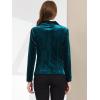 imageAllegra K Womens Halloween Christmas Office Coat Solid Shawl Collar 1 Button Velvet BlazerLake Blue