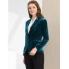 imageAllegra K Womens Halloween Christmas Office Coat Solid Shawl Collar 1 Button Velvet BlazerLake Blue