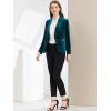 imageAllegra K Womens Halloween Christmas Office Coat Solid Shawl Collar 1 Button Velvet BlazerLake Blue