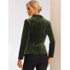 imageAllegra K Womens Halloween Christmas Office Coat Solid Shawl Collar 1 Button Velvet BlazerOlive Green