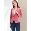 imageAllegra K Womens Halloween Christmas Office Coat Solid Shawl Collar 1 Button Velvet BlazerPink