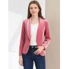imageAllegra K Womens Halloween Christmas Office Coat Solid Shawl Collar 1 Button Velvet BlazerPink