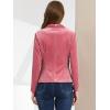 imageAllegra K Womens Halloween Christmas Office Coat Solid Shawl Collar 1 Button Velvet BlazerPink