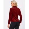 imageAllegra K Womens Halloween Christmas Office Coat Solid Shawl Collar 1 Button Velvet BlazerRed