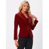 imageAllegra K Womens Halloween Christmas Office Coat Solid Shawl Collar 1 Button Velvet BlazerRed