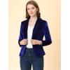imageAllegra K Womens Halloween Christmas Office Coat Solid Shawl Collar 1 Button Velvet BlazerRoyal Blue