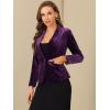 imageAllegra K Womens Halloween Christmas Office Coat Solid Shawl Collar 1 Button Velvet BlazerViolet
