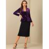 imageAllegra K Womens Halloween Christmas Office Coat Solid Shawl Collar 1 Button Velvet BlazerViolet