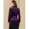 imageAllegra K Womens Halloween Christmas Office Coat Solid Shawl Collar 1 Button Velvet BlazerViolet