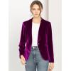 imageAllegra K Womens Halloween Christmas Office Coat Solid Shawl Collar 1 Button Velvet BlazerViolet Purple