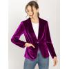 imageAllegra K Womens Halloween Christmas Office Coat Solid Shawl Collar 1 Button Velvet BlazerViolet Purple