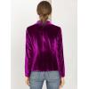 imageAllegra K Womens Halloween Christmas Office Coat Solid Shawl Collar 1 Button Velvet BlazerViolet Purple