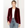 imageAllegra K Womens Halloween Christmas Office Coat Solid Shawl Collar 1 Button Velvet BlazerWine Red