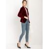 imageAllegra K Womens Halloween Christmas Office Coat Solid Shawl Collar 1 Button Velvet BlazerWine Red