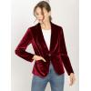 imageAllegra K Womens Halloween Christmas Office Coat Solid Shawl Collar 1 Button Velvet BlazerWine Red