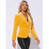 imageAllegra K Womens Halloween Christmas Office Coat Solid Shawl Collar 1 Button Velvet BlazerYellow