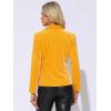 imageAllegra K Womens Halloween Christmas Office Coat Solid Shawl Collar 1 Button Velvet BlazerYellow