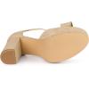 imageAllegra K Womens Mary Janes Platform Pumps Halloween Costumes Chunky Heels Dress ShoesBeige