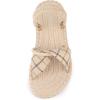 imageAllegra K Womens Plaid Cross Strap Slip On Flat SandalsBeige