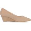 imageAllegra K Womens Pointy Toe Slip On Wedges Heels PumpsKhaki