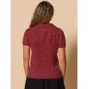 imageAllegra K Womens Polka Dots Short Sleeve Button Up Vintage 1950s BlouseBurgundy