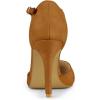 imageAllegra K Womens Rounded Toe Stiletto Heel TStrap Dress PumpsBrown