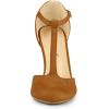 imageAllegra K Womens Rounded Toe Stiletto Heel TStrap Dress PumpsBrown