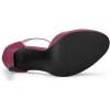imageAllegra K Womens Rounded Toe Stiletto Heel TStrap Dress PumpsBurgundy